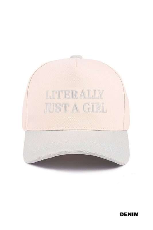 Literally Just a Girl Lt. Blue Trucker Hat