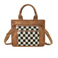 Camel Checkered Tote Bag Purse