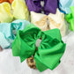 Texas Size Rhinestone Center Knot Hair Bows: Coral