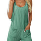 Gray Sleeveless Twisted Strip Knit Jumpsuit
