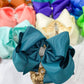 Texas Size Rhinestone Center Knot Hair Bows: Black