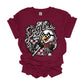 Trendy Checkered Eagles Graphic Tee on Maroon