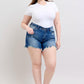 Judy Blue Plus 2 Button Distressed Dad Shorts