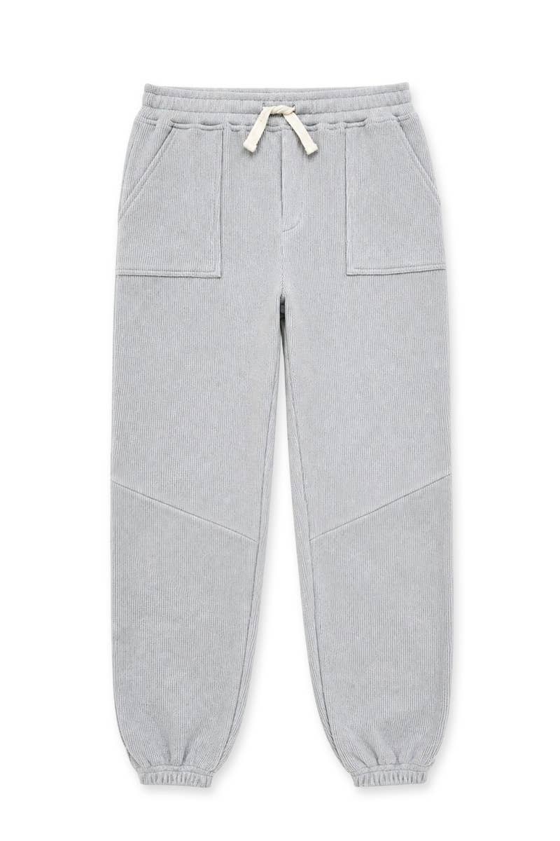 Boys' Grey Soft Waffle Knit Jogger Pants