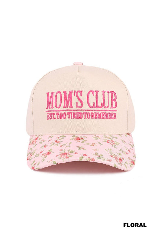 Mom's Club Floral Print Trucker Hat