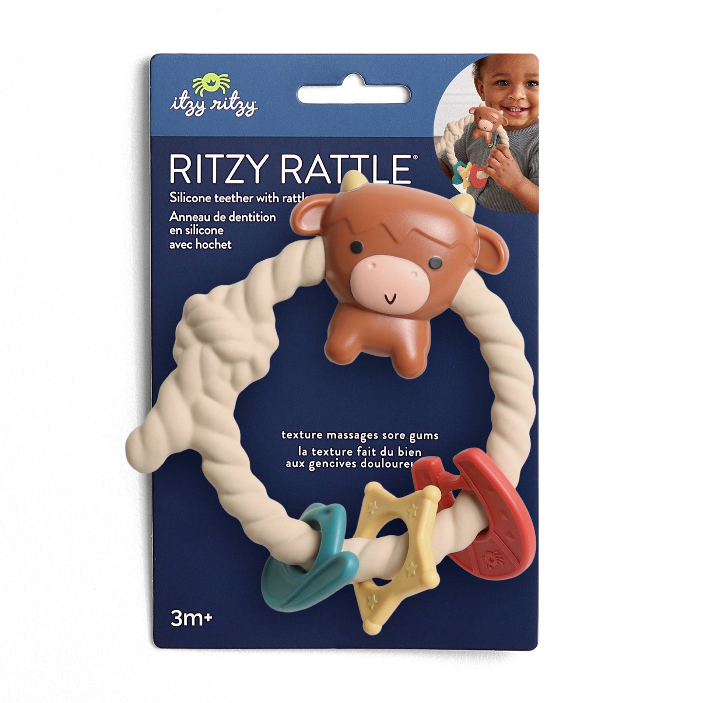 Rainbow Ritzy Rattle™ Silicone Teether Rattles