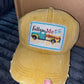 Mustard Hat with "Follow Me To The Pumpkin Patch" Patch