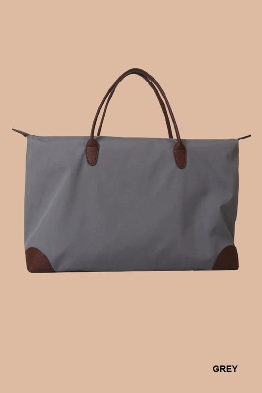 Grey Large capacity weekender travel duffle bag
