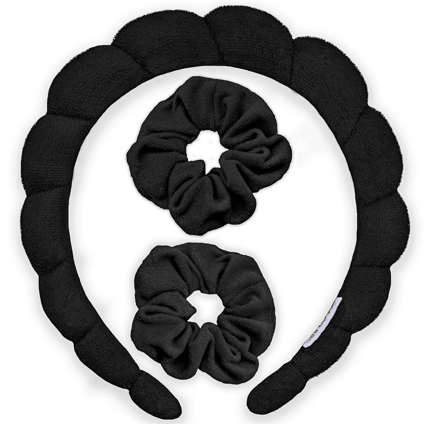 Puffy Terry Cloth Padded Spa Headband with Scrunchies - Multiple Colors