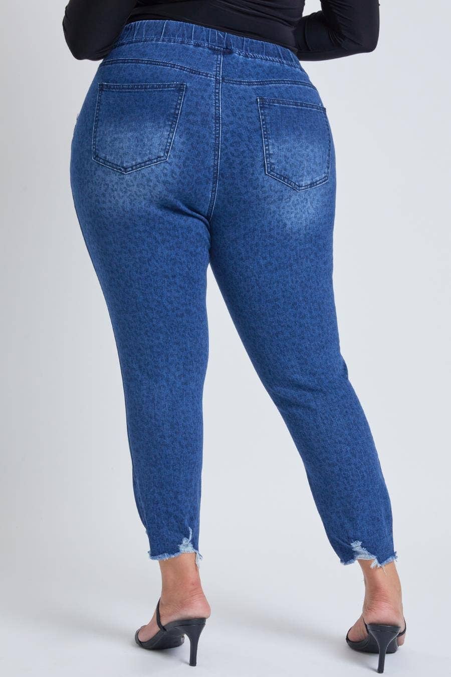 Plus Denim Ankle Joggers