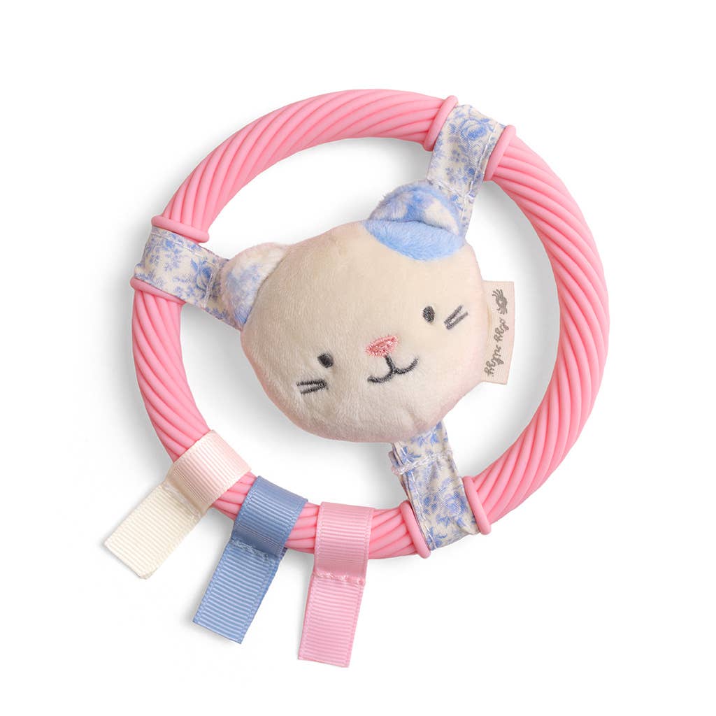 Kitty Itzy Ring Pal™ - Teething Ring with Plush Character: Pink Kitty