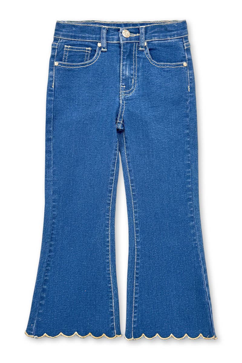 Toddler Flare Leg Denim Jean w/ Scalloped Hem