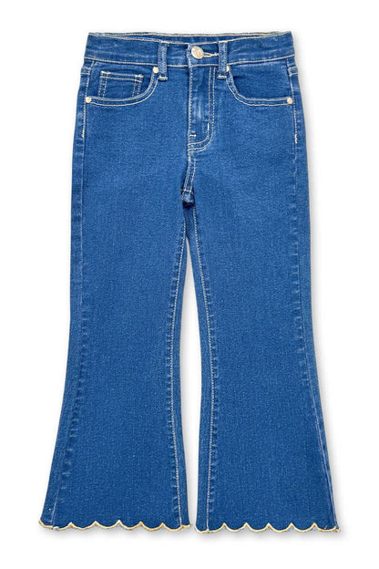Toddler Flare Leg Denim Jean w/ Scalloped Hem