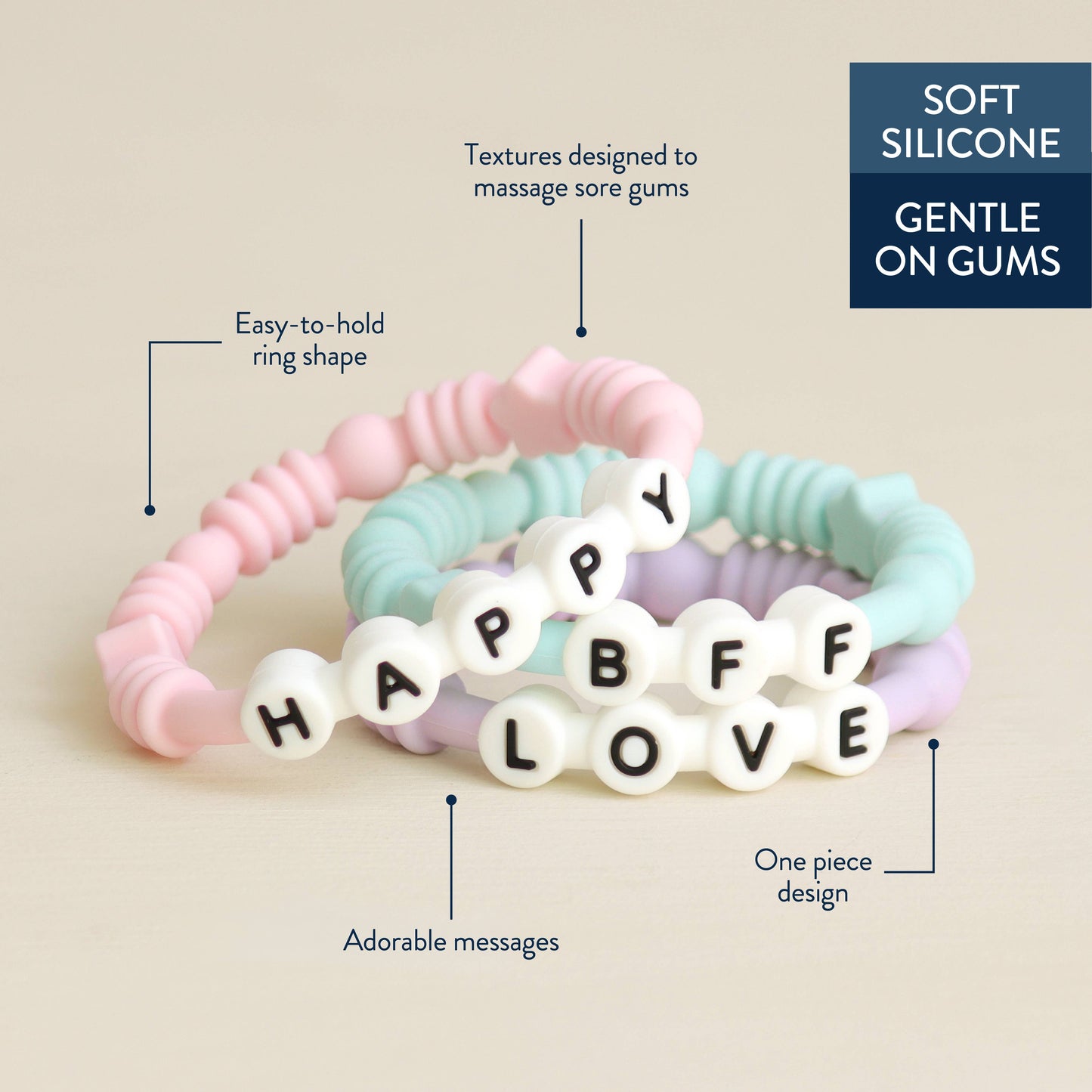 Bitzy Bands Baby Teething Rings