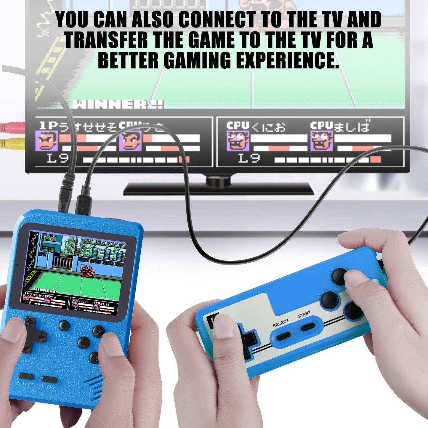 Retro Game 400 Built-in Games Portable Game For Gifts Kids: Black