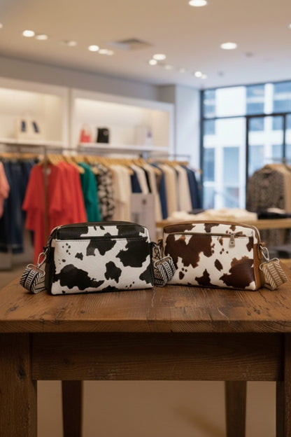 Cow Print crossbody camera bag
