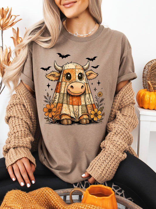 Patchwork Ghost Cow Graphic Tee