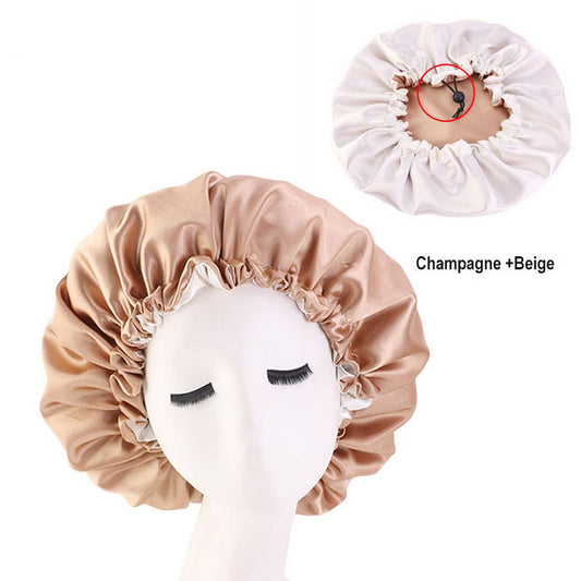 GOLD DOUBLE LAYER SATIN BONNET