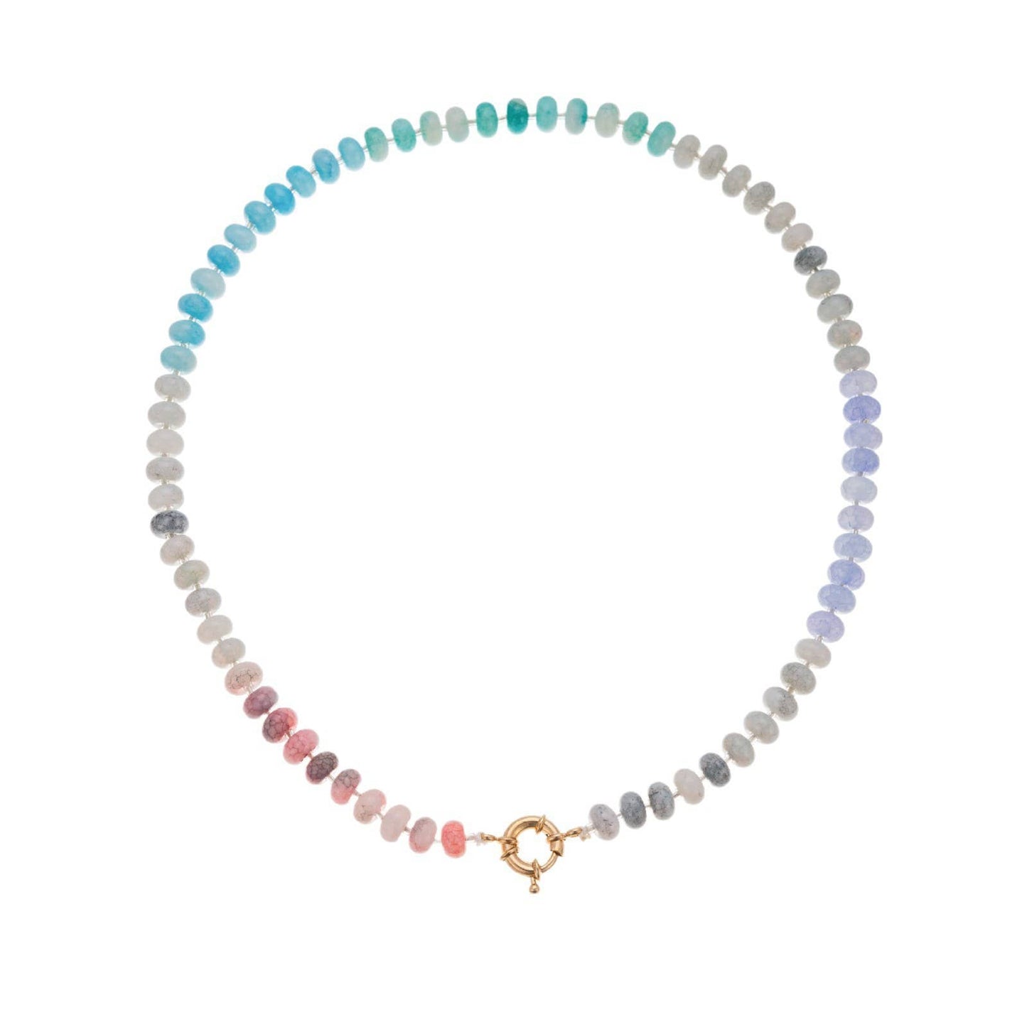 Natural Stone Semi-Precious Glass Mixed Necklace (B)