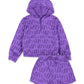 Girls Purple 2 pc Hoodie Short Set