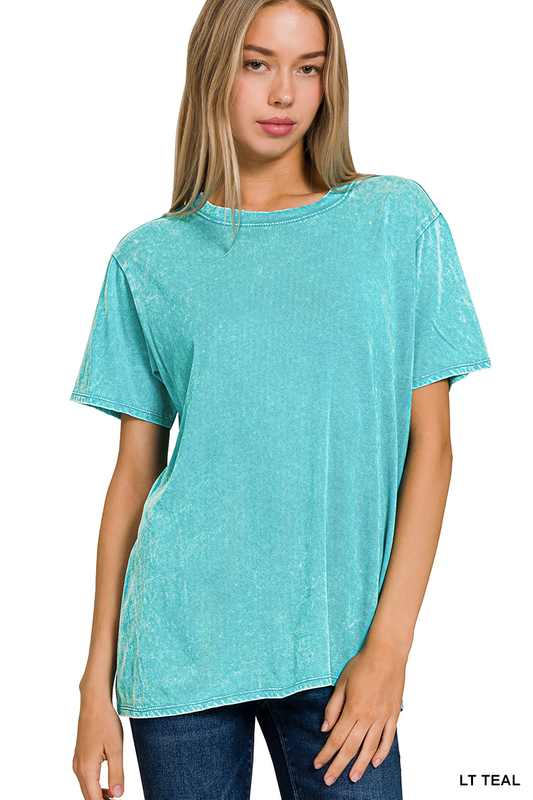 Lt. Teal Washed Short Sleeve Tee