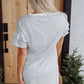 Black and white striped tshirt dress with ruffle sleeves