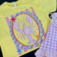 Pink Gingham Lobster Yellow Graphic Tee