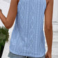 SKY BLUE JACQUARD CAMISOLE KNITTED TOP
