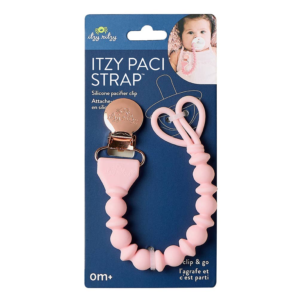 Sweetie Strap™ Silicone One-Piece Pacifier Clips: Pink Beaded
