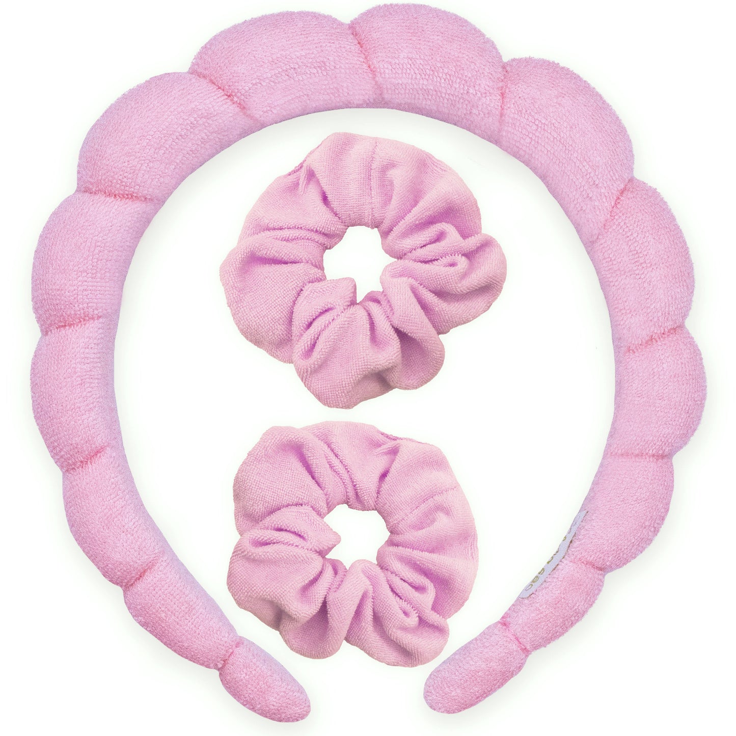 Puffy Terry Cloth Padded Spa Headband with Scrunchies - Multiple Colors