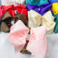 Texas Size Rhinestone Center Knot Hair Bows: Coral