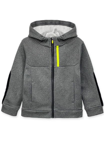 Boy's Charcoal Fleece Active Zip Up Hoodie