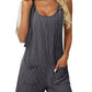 Gray Sleeveless Twisted Strip Knit Jumpsuit