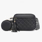 Diamond quilted crossbody bag duo coin purse