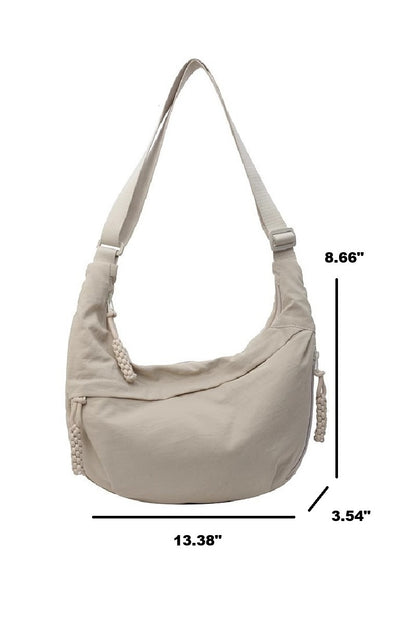 Large crescent crossbody bag