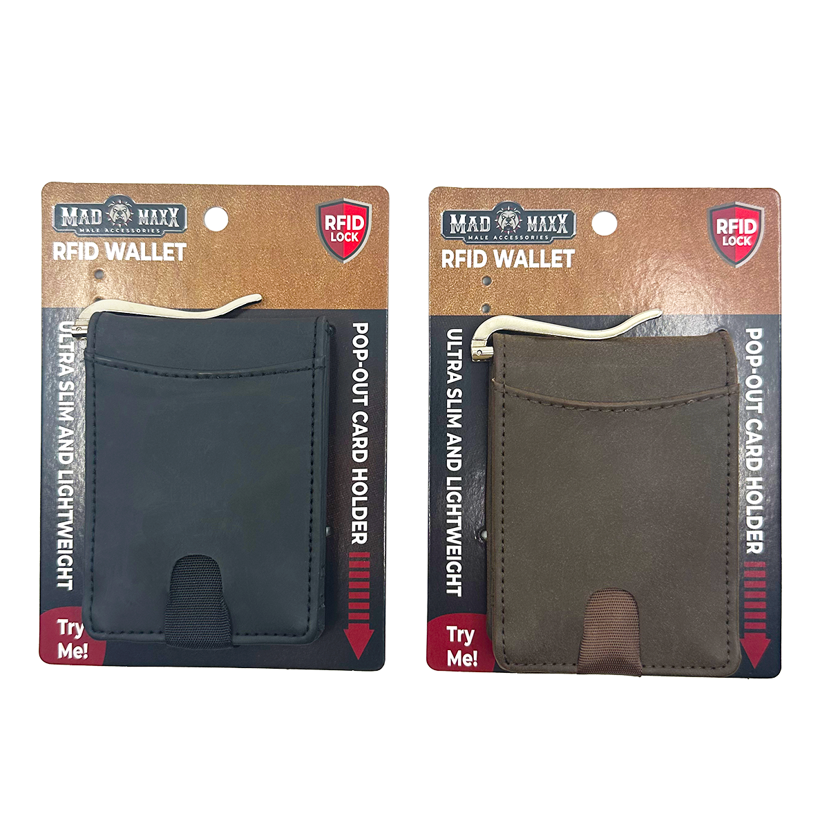Mad Maxx Leather RFID Black & Brown Wallet