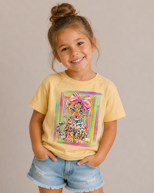 Coquette Leopard Kids Graphic Tee