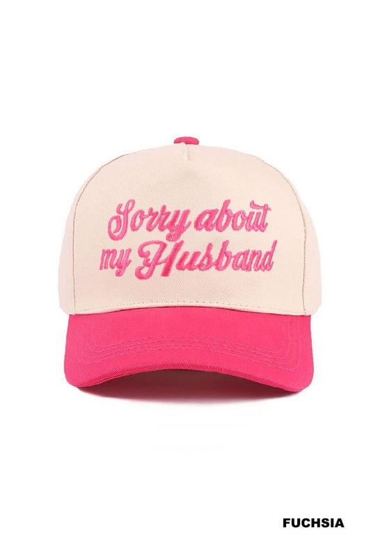 Sorry about my Husband Pink Trucker Hat