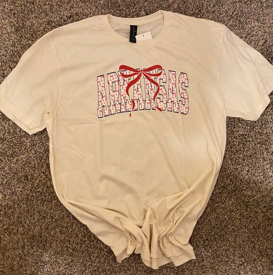 Arkansas Coquette Bow Graphic Tee