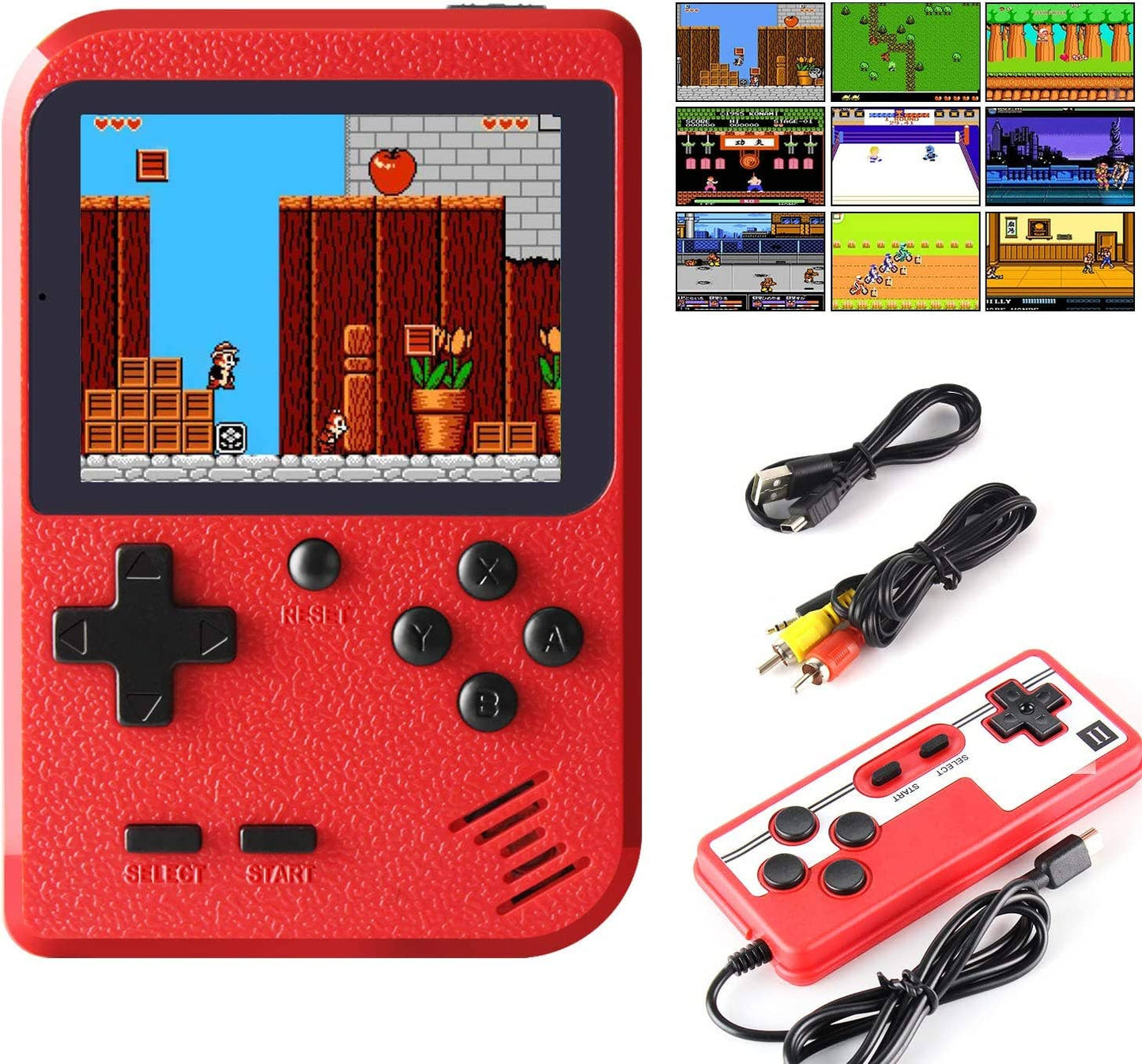 Retro Game 400 Built-in Games Portable Game For Gifts Kids: Black