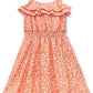 Toddlers Salmon Floral Dress w/ Smocking Waist