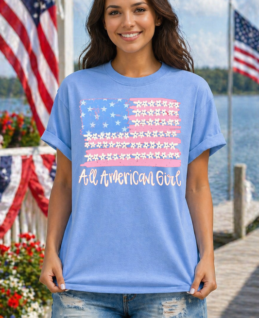 All American Girl Patriotic Graphic Tee