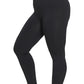 Black Fleece Lined Leggings with Diamond Shape Waist Band