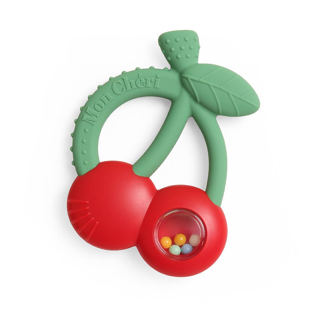 Cherries Bitzy Shake™ - Silicone Teether with Rattle