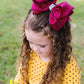 Texas Size Rhinestone Center Knot Hair Bows: Purple
