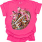 Pink Sequin Football Graphic Tee - PINK OUT
