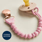 Sweetie Strap™ Silicone One-Piece Pacifier Clips: Pink Beaded