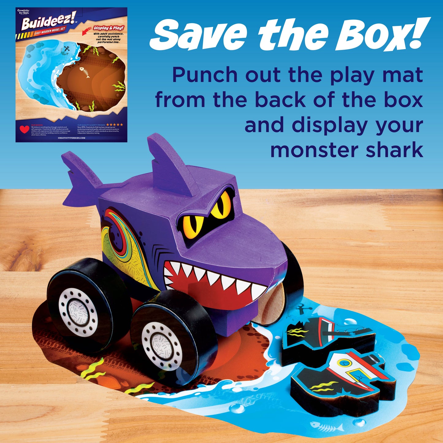 Buildeez! Chomper Monster Shark - DIY Wooden Craft Kit