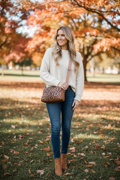 Leopard Print crossbody camera bag
