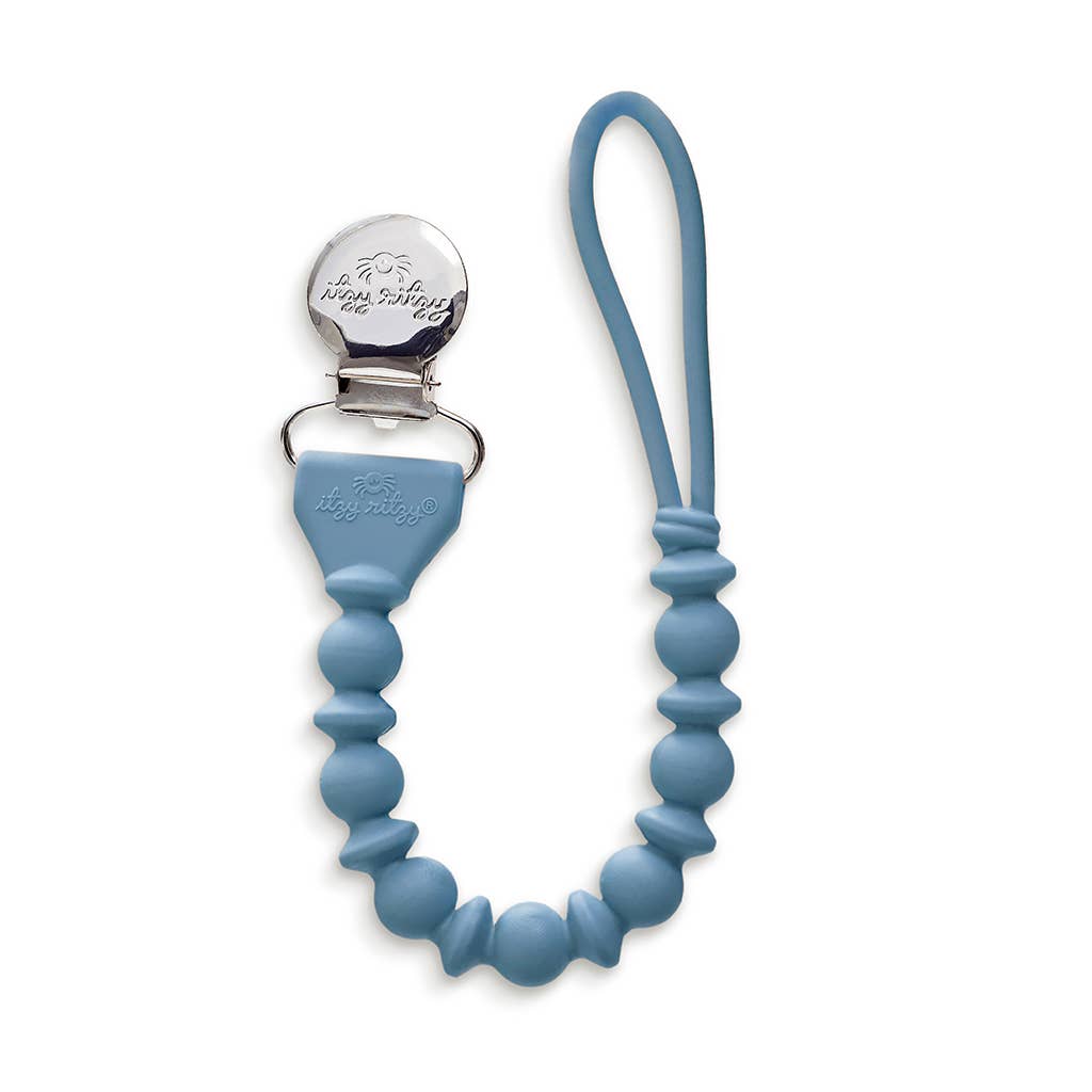 Sweetie Strap™ Silicone One-Piece Pacifier Clips: Pink Beaded